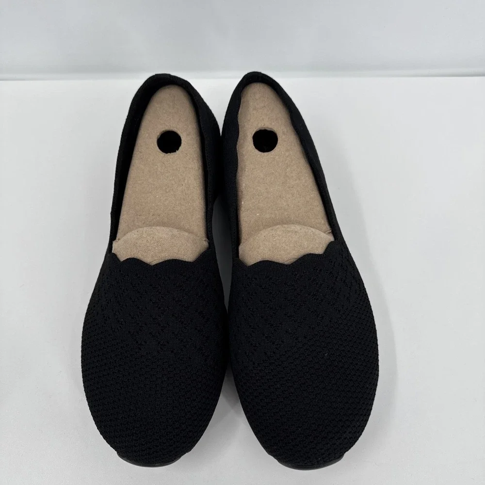 Skechers Women's Seager Stat Slip On Walking Sneaker Shoes Black Sz 8 W Comfort